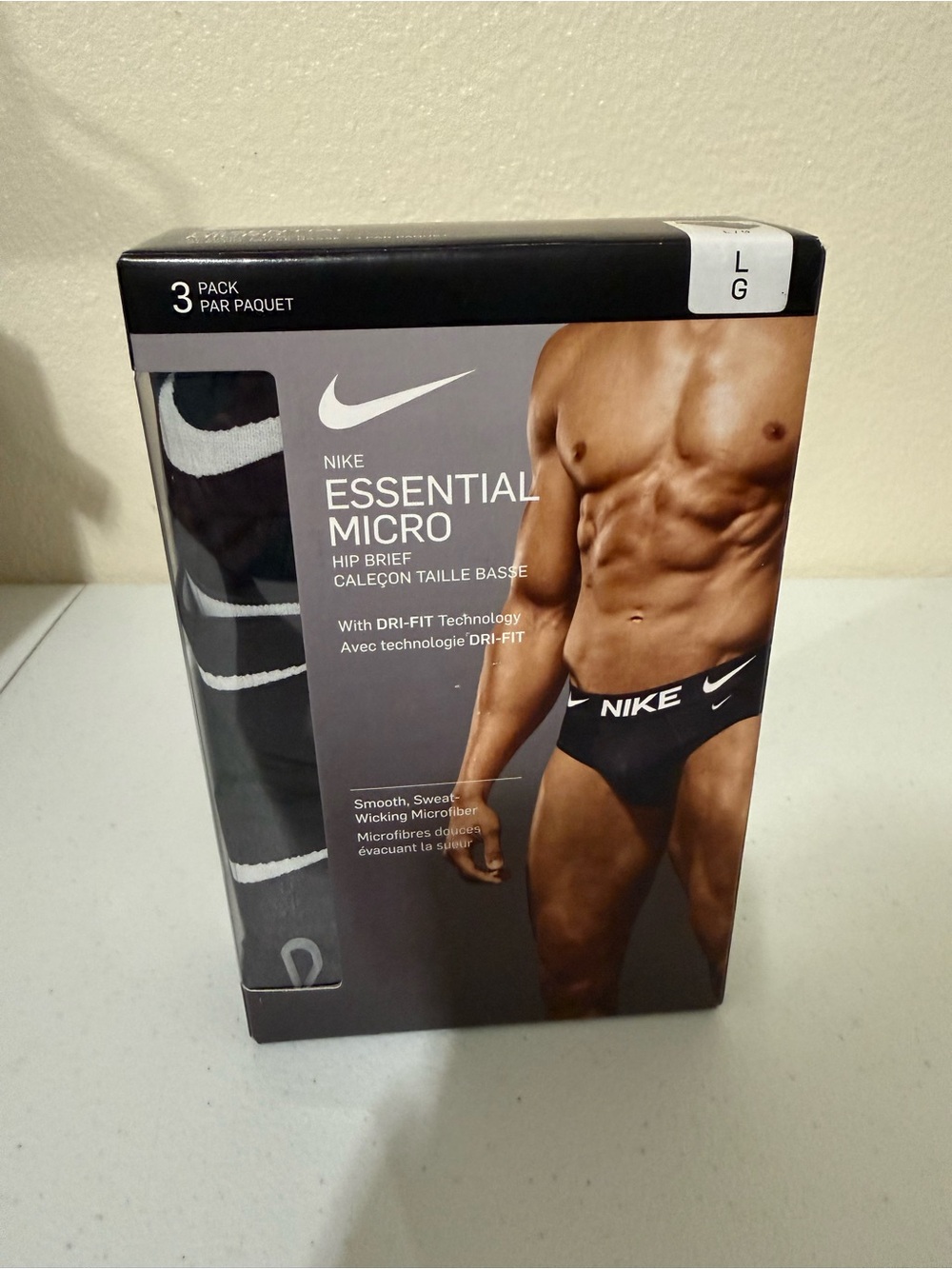 Men Nike Essential Micro Hip Briefs — Black Size Large